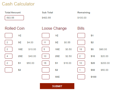 Cash Calculator